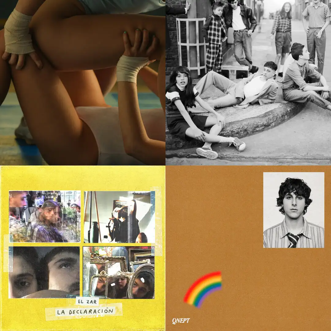 Collage de discos de la playlist actual