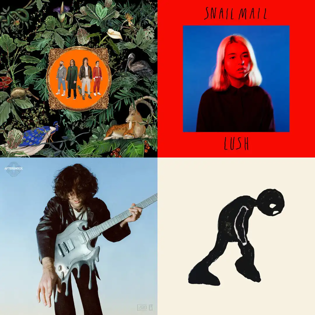 Collage de discos de la playlist actual