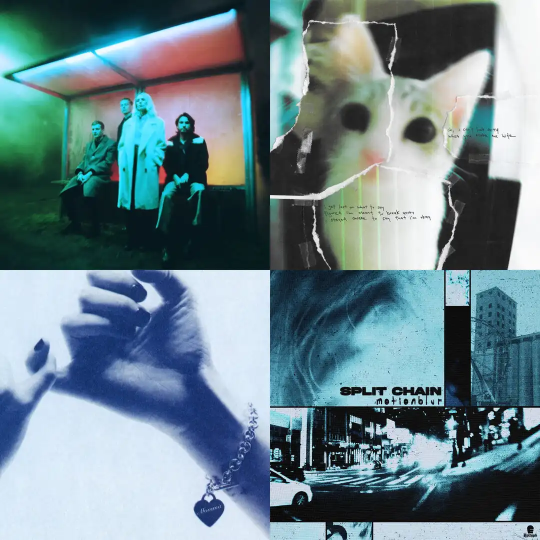 Collage de discos de la playlist actual