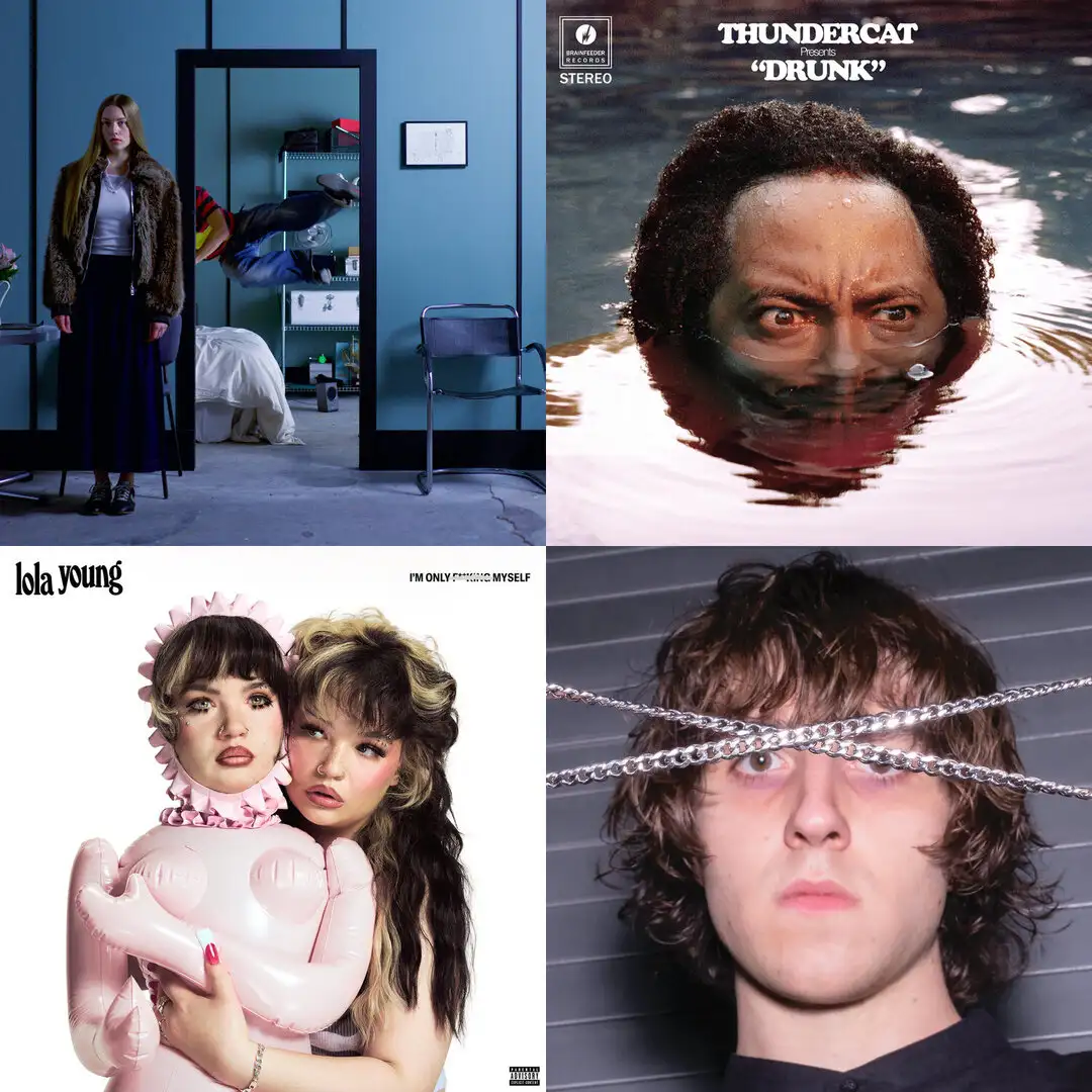Collage de discos de la playlist actual